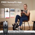 Sunny Health & Fitness Dual Function Under-Desk Bike Trainer, Mini Exercise Machine for Senior Training, Arm/Leg Cardio Cycle Workout, Optional Magnetic, Motorized & Free SunnyFit App Bluetooth Link - Image 3