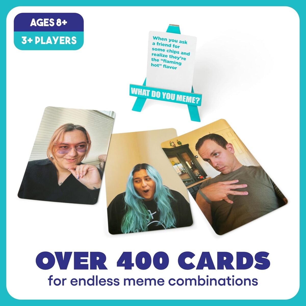 WHAT DO YOU MEME? Family Edition by Relatable, Now with Refreshed Content - Kids Games 8+, Family Games for Kids and Adults, Easter Basket Stuffers, Includes 300 Caption Cards, 108 Photo Cards - Image 7