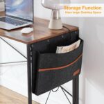 VECELO 39 Inch Folding Desk Simple Assembly Desk, Writing Computer Desk for Home Office Study Office Desk Foldable Table for Small Spaces, Brown - Image 6
