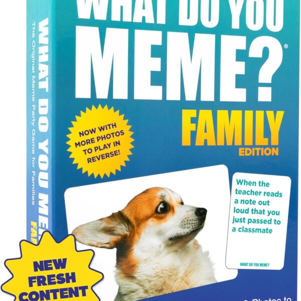 WHAT DO YOU MEME? Family Edition by Relatable, Now with Refreshed Content - Kids Games 8+, Family Games for Kids and Adults, Easter Basket Stuffers, Includes 300 Caption Cards, 108 Photo Cards