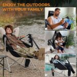 KingCamp Camping Chairs, Oversized Hammock Chairs, Folding Rocking Chairs, Aluminum Adjustable Back Swing Chairs, Chair with Removable Footrest Pillow Cup Holder for Outdoor Beach Lawn - Image 8