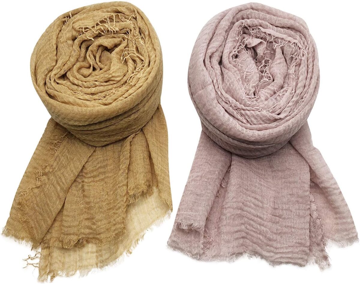 Manshu 4PCS Women's Soft Cotton Hemp Shawl & Wrap, Long Scarf & Head Scarf - Image 4