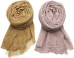 Manshu 4PCS Women's Soft Cotton Hemp Shawl & Wrap, Long Scarf & Head Scarf - Image 4
