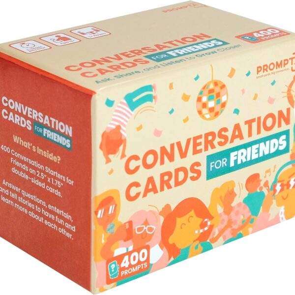 400 Conversation Cards for Friends – Casual, Funny Get to Know You Convo Starters to Connect and Strenghten Friendly Relations – Spark Laughter, & Create Lasting Memories