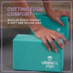 URBNFit Yoga Blocks 2 Pack - Sturdy Foam Yoga Block Set with Strap for Exercise, Pilates Workout, Stretching, Meditation, Stability - High Density Non Slip Brick, Fitness Accessories - Image 4