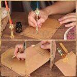 Feather Pen 27 Pcs Quill Pen and Ink Set Calligraphy Pens Set Fountain Pen with 2 Pens,17 Nibs,Wax Seal Stamp,Ink,Holder,Letter Writing Kit Calligraphy Kits for Beginners-Gift for Calligraphy Lovers - Image 4