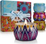 Scented Candles Gift Set, 4 Pack Aromatherapy Candles, Stress Relief Gifts for Women, Up to 120H Burning, Candles for Home Scented, Ideal for Birthday, Diwali, Christmas Gifts