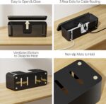 YECAYE 2 Pack Cable Management Box, Pet and Baby Proofing Cable Organizer Box, Large and Medium Size Cord Management Box,Cord Organizer, Perfect for Office & Home Cord Hider,Cable Hider,Black - Image 7