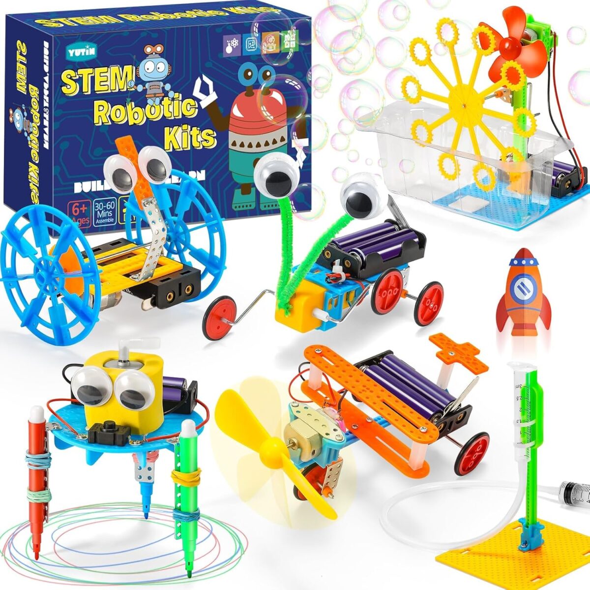 STEM Robotics Kits for Kids Age 8-12 8-10, Science Kits for Kids 5-7, STEM Toys for Boys Age 6 7 8 9 10 12 13 14 Girls Boys Birthday Gifts, Robot Building Crafts 6-8 Engineering Motor Set - Image 1
