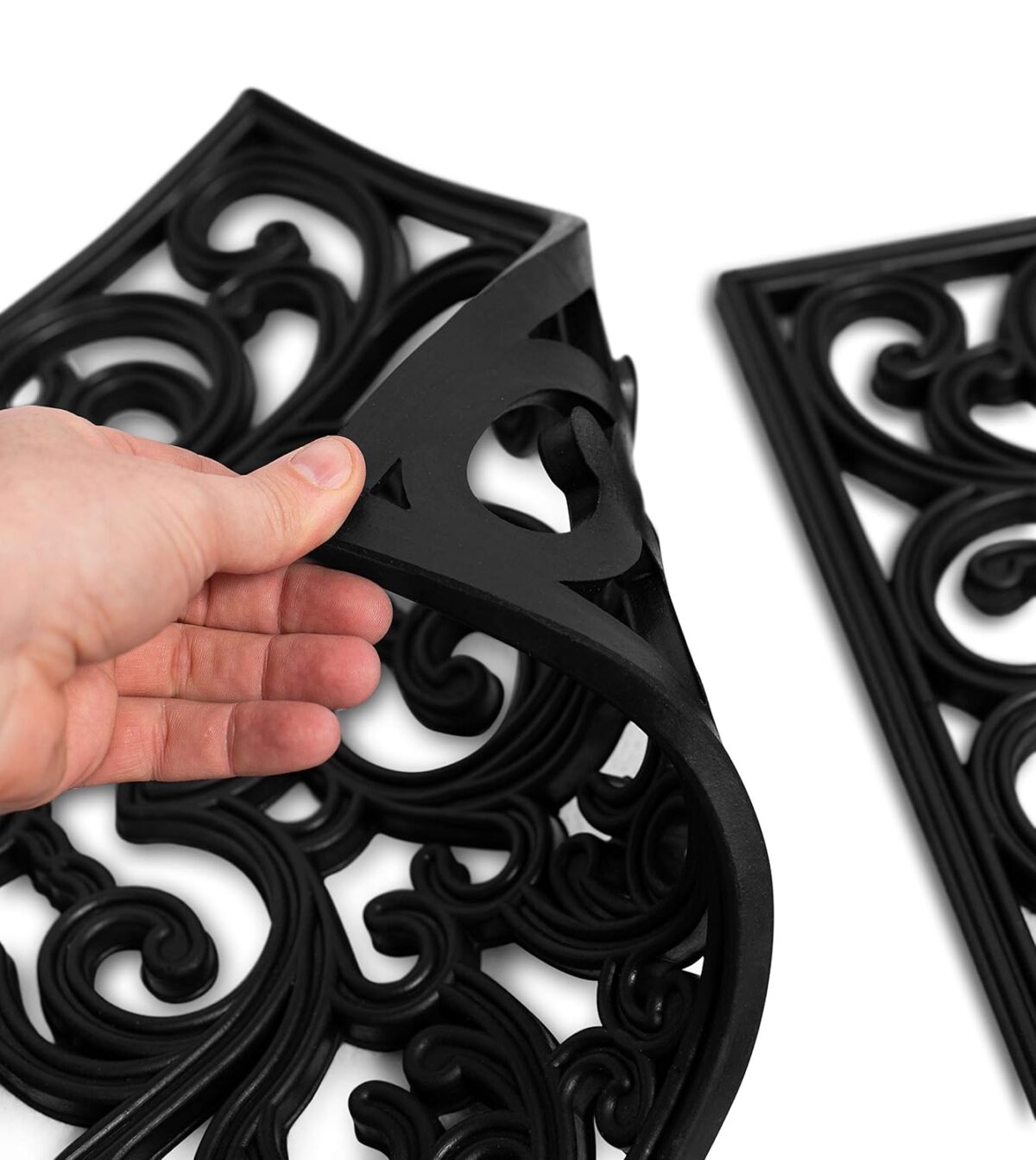 BIRDROCK HOME Rubber Stepping Stones - Set of 3 Decorative Pavers for Garden Path, Patio, Lawn, Yard, and Backyard Landscaping - Easy Install Outdoor Walkway Pathway, Ground Tiles - Black -15x15 - Image 7