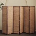 6 Panel Room Divider and Folding Screen Room Divider,Bamboo Room Divider for Room Separation,67" H x 92.1" W - Image 3