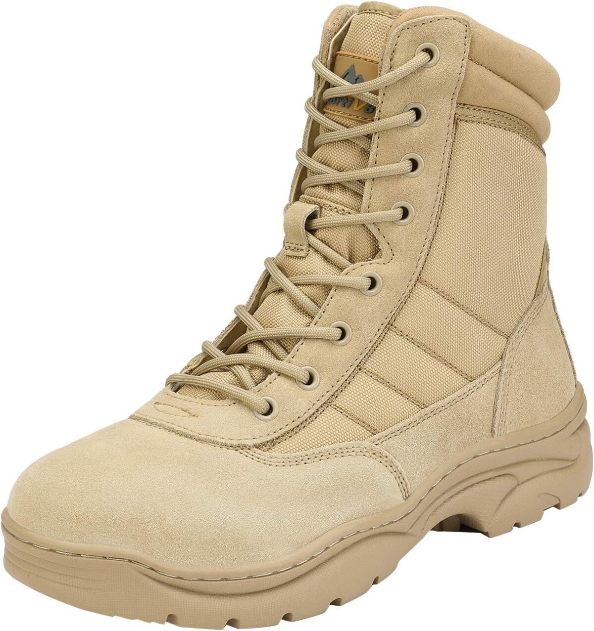 NORTIV 8 Men's Military Tactical Work Boots Side Zipper Leather Motorcycle Combat Boots Trooper(6-8 Inches) - Image 1