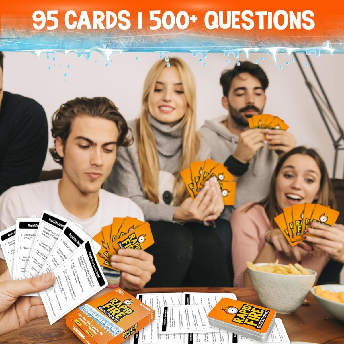 QUOKKA Icebreaker Cards with 500+ Questions - Adults Kids Family Conversation Cards Game - Break The Ice Family Game for Kids 8-12 - Perfect for Family or Adults Game Night I Travel Version - Image 2