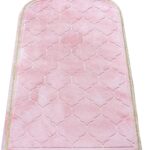 Muslim Prayer Mat, Thick Soft Velvet Muslim Rug, Portable Muslim Prayer Rug, Turkish Prayer Carpet,Janamaz Sajada Carpet for Men and Women Plain Solid Prayer Mat Ramadan Eid Gift.- Pink
