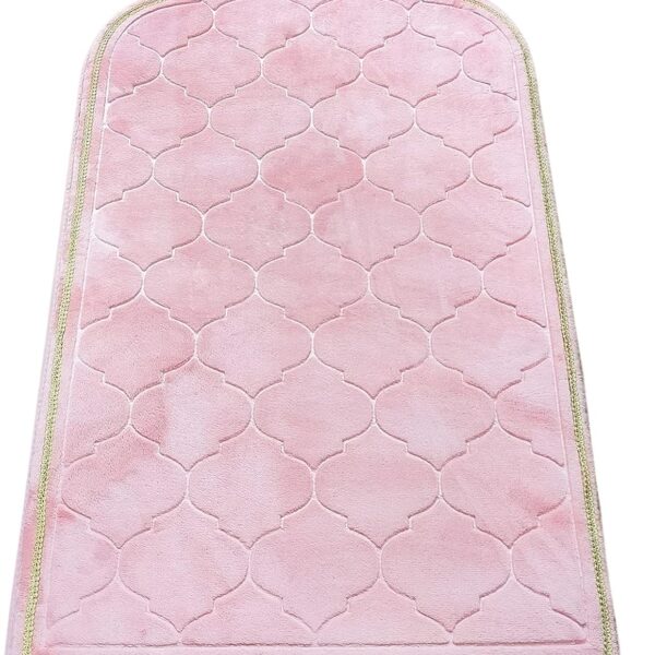 Muslim Prayer Mat, Thick Soft Velvet Muslim Rug, Portable Muslim Prayer Rug, Turkish Prayer Carpet,Janamaz Sajada Carpet for Men and Women Plain Solid Prayer Mat Ramadan Eid Gift.- Pink