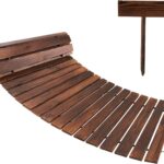Spurgehom 8FT Wooden Garden Pathway Curved Outdoor Walkway Roll Out Cedar Wood Patio Flooring Path Decorative Lawn Patio Pavers Boardwalk Beach Wedding Party (Brown)