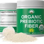 Organic Prebiotic Fiber 3-in-1 Vegan Powder for Gut Health. USDA Organic Raw Whole Food Plant Based Prebiotics Digestive Supplement with Organic Inulin (Jerusalem Artichoke), Acacia Fibers, SunFiber