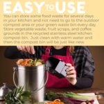 EPICA Countertop Compost Bin Kitchen | 1.3 Gallon | Odorless Composting Bin with Carbon Filters | Indoor Compost Bin with Lid | Stainless Steel Kitchen Composter for Food Scraps & Waste Recycling - Image 6