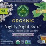 Traditional Medicinals Organic Nighty Night Extra Tea With Valerian Root for Relaxation, 48 Tea Bags
