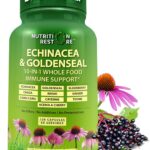 Echinacea Goldenseal Capsules - 10 in 1 Immune Support Supplement - 1455mg - Vegan Echinacea Capsules Supplement Made With Organic Whole Foods - Herbal Immune System Support - 2 Month Supply
