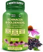 Echinacea Goldenseal Capsules - 10 in 1 Immune Support Supplement - 1455mg - Vegan Echinacea Capsules Supplement Made With Organic Whole Foods - Herbal Immune System Support - 2 Month Supply