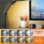 LED Desk Lamp for Home Office,Creative Touch Reading Light, with Memory Dual Light and Adjustable Swing Arm,15W 4 CCT Eye-Care Modes & 4 Brightness Levels Table Lamp with USB Charging Ports-Black - Image 6