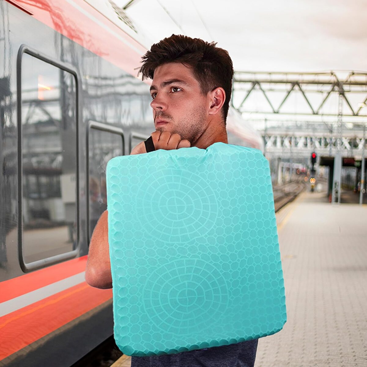 Gel Seat Cushion for Tailbone Support and Relief from Butt and Back Pain and Pressure - Cushions are Large Thick and Comfortable - Ideal for Office Chairs Driving Travel and Long Sitting - Image 5