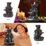 SPACEKEEPER Incense Burner, Backflow Incense Holder 2 Sides Waterfall Incense Burnier with 120 Backflow Incense Cones, 30 Incense Sticks, Aromatcherapy Ornamen for Home - Image 4