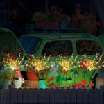 Anordsem Solar Fireworks Lights for Outdoor:Garden Light Waterproof for Yard Outside Decoration-Sparkler Stick LEDs for Pathway Lawn -Twinkle Lamp Powered Walkway Stake Party 4 Pack Warm White - Image 6