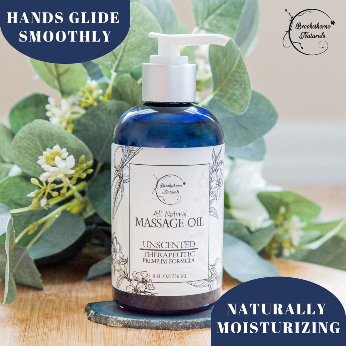Unscented Massage Oil for Massage Therapy – 100% Natural Body Oil with Sweet Almond, Grapeseed & Jojoba for Premium Glide – Pure Carrier Blend for Aromatherapy – Brookethorne Naturals - Image 5