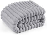 Bedsure Throw Blanket for Couch - GentleSoft Cozy Soft Blankets for Women, Cute Small Fleece Throws for Girls, Light Grey, 50x60 Inches