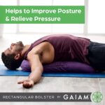 Gaiam Yoga Bolster - Long, Rectangular Meditation Pillow - Supportive Cushion for Restorative Yoga and Sitting on the Floor - Built-In Carrying Handle - Machine Washable Cover' - Image 7