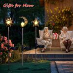 Tryme Solar Lights Outdoor Garden Decorations Sun Moon Star Stake Light Decorative Waterproof Warm White LED Yard Decor for Pathway Lawn Patio Courtyard Backyard - Image 2