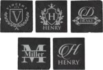 My Personal Memories Custom Engraved Slate Stone Drink Coasters Set of 4 - Monogrammed and Personalized (Square) - Image 2