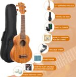 Kmise Soprano Ukulele Professional Mahogany Instrument 21 Inch Hawaiian Ukalalee for Beginner With Ukelele Starter Kit ( Free Online Lesson Bag Tuner Strap Replacement Strings Instruction Booklet ) - Image 7