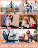 6 Pairs Grip Pilates Socks for Women, Non-slip Yoga Athletic Socks for Barre Ballet Barefoot Workout Hospital - Image 5
