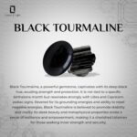 Natural Raw/Rough Black Tourmaline & Herkimer 2 Stone Size Adjustable Stackable Twister Ring for Women in Sterling Silver, April & October Birthstone Gifts for Her (Bezel-Set) - Image 8
