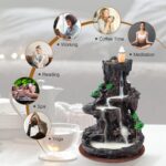 SPACEKEEPER Incense Burner, Backflow Incense Holder 2 Sides Waterfall Incense Burnier with 120 Backflow Incense Cones, 30 Incense Sticks, Aromatcherapy Ornamen for Home - Image 5