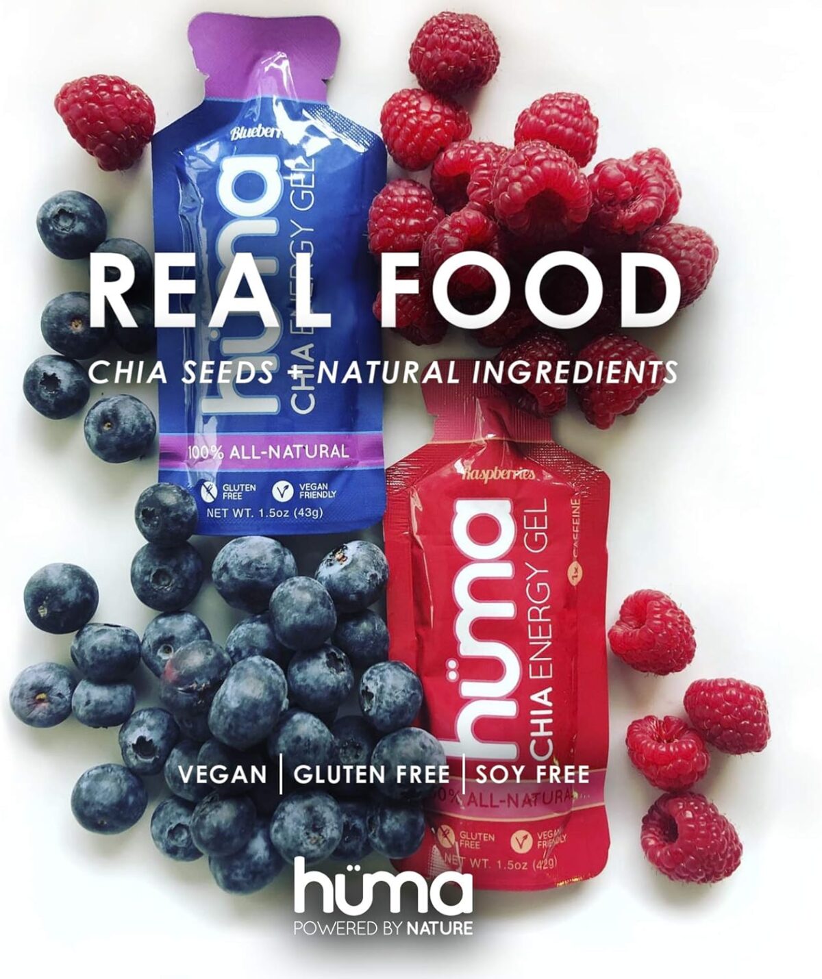 Huma Chia Energy Gel, Variety 12 Pack - Stomach Friendly, Real Food Energy Gels for Endurance Exercise - Image 3