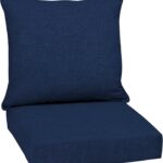 Arden Outdoor Deep Seat Set, 24 x 24, Rain-Proof, Fade Resistant, Deep Seat Bottom and Back Cushion 24 x 24, Sapphire Blue Leala