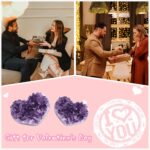 ZHIYUXI Amethyst Crystals and Healing Stones Gemstones Heart Crystal Cluster Geode Purple Natural Rock Protection Crystals Raw Stone Heart Decor Energy Balance Reiki Room Decor 1Pc 1.18-1.57 in - Image 4