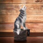 Hosley Resin Wolf Decor Statue and Incense Cone Burner Majestic Smoking Wolf Holder for Aromatic Ambiance and Unique Home Décor 12" Inch - Image 6
