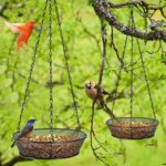 FLINTER 2 Pack Hanging Bird Feeder for Garden Yard Outside - Metal Mesh Platform Tray for Attracting Birds Outdoors - Image 4