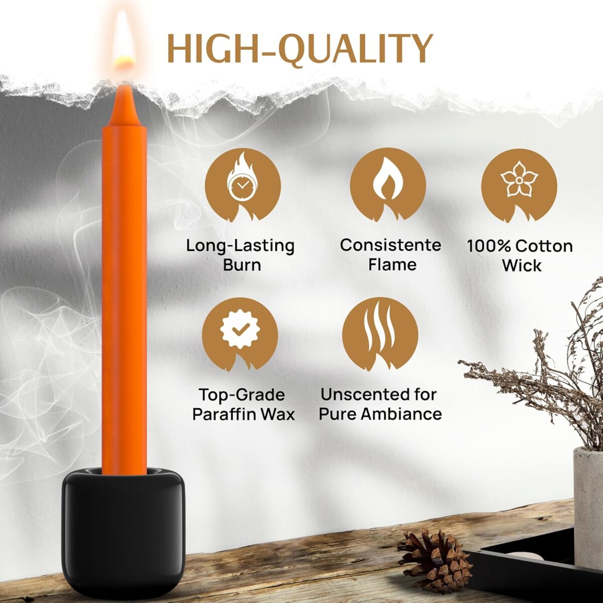 Wyspell - 36 Colored Taper Candles for Witchcraft | 5" Height & 1/2" Diameter | Candle Sticks for Witch Decor | 6 Spell Holders | Shabbat | Chime | Wiccan - Image 4