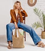 Beach Bag, Large Beach Bag for Women, Woven Straw Beach Tote Bag Waterproof, Weaving Swim Shopping Travel Bag - Image 7