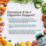 VITALITOWN Probiotics 120 Billion CFUs | 36 Strains, with Prebiotics & Digestive Enzymes for Men Women | Shelf Stable | Digestive Health & Immune Support | Vegan, Non-GMO | 30 Delayed Release Veg Caps - Image 3