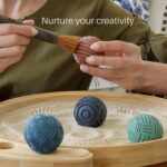 Japanese Zen Garden Kit for Desk - Premium Sand Garden - Mini Zen Décor Office Desktop Accessories - Bamboo Crafted Meditation Therapy Tray - Gift Set - 4 Stamp Spheres Natural Rake Custom Holder - Image 9