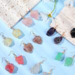 8 Pairs Handmade Crystal Drop Earrings for Women Natural Raw Amethyst Dangling Earrings Healing Crystals Earrings Sets - Image 7