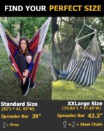 ADVOKAIR Hammock Chair Hanging Chair Rope Swing XXL - Max 500lbs, 70in Large Hammock Swing Chair -Portable Steel Spreader Bar with Anti-Slip Rings-Roomy & Strong - Image 7