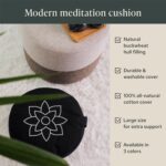 Mindful & Modern Large Meditation Cushion for Zafu Yoga - Meditation Pillow for Sitting on the Floor - Buckwheat Hull Filled Yoga Cushion with Removable, Washable 100% Cotton Cover and Carry Handle - Image 3
